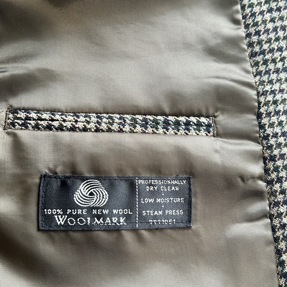 Macy’s Club Room, Mens, Brown Herringbone 100% Wool, Sport Coat/Blazer, Size 44R - Picture 7 of 10